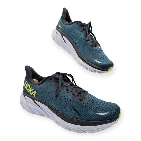 Hoka One One Clifton 8 Blue Coral Butterfly Road-Running Sneakers Men’s Size 9 - Picture 1 of 8